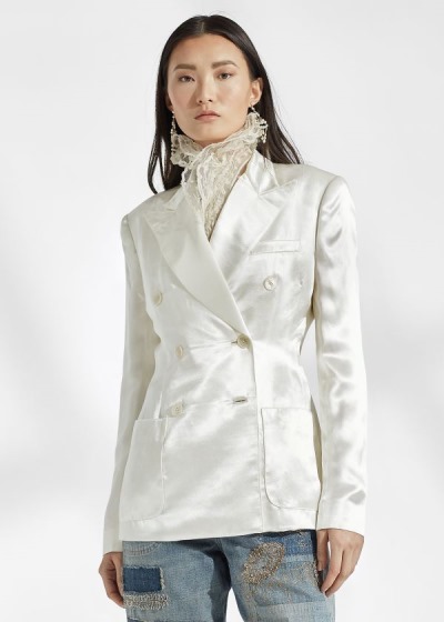 Chaquetas Ralph Lauren Mujer Creme - Leslie Charmeuse - FLTDY3459